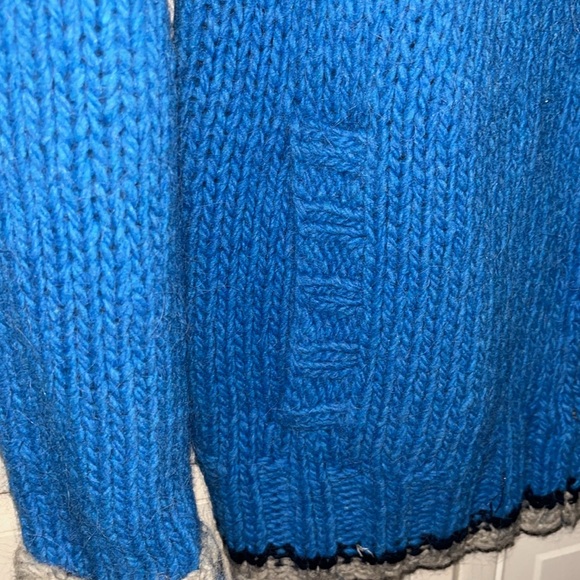 VTG American Eagle Outfitters Medium Full Zip Jacket Nordic Blue Alpaca Wool - Picture 4 of 9